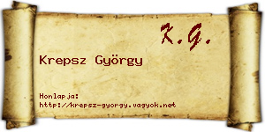 Krepsz György névjegykártya