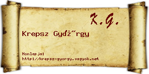 Krepsz György névjegykártya